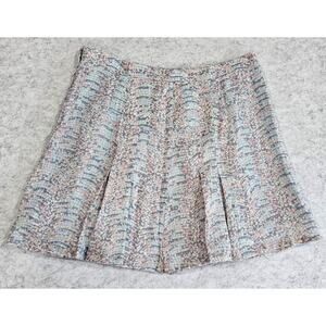 Brora Pleated 100% Linen Mini Skirt, Fully Lined, Box Pleats-A Line, Sz 14